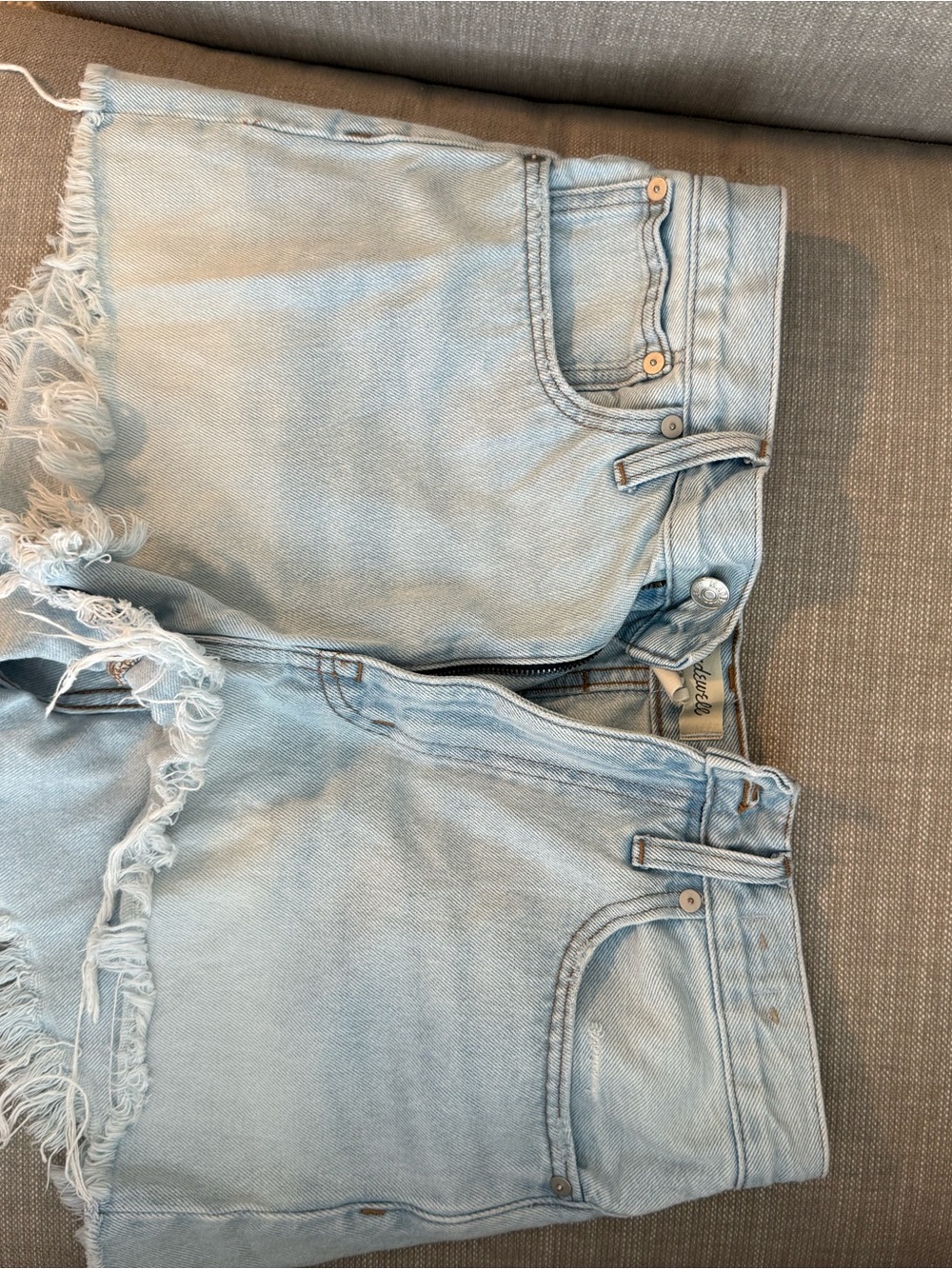 Madewell Light Blue Denim Cutoff Shorts - Women's Casual Frayed Hem